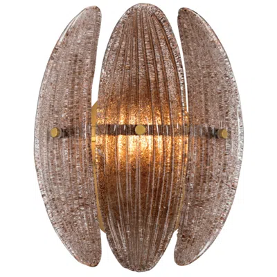 Metropolitan Marclaire 1-lt 9.75in Brass Wall Sconce With Brown Glass Shade