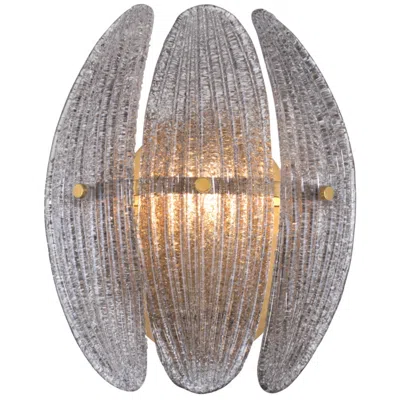 Metropolitan Marclaire 1-lt 9.75-in Brass Wall Sconce With Grey Glass Shade