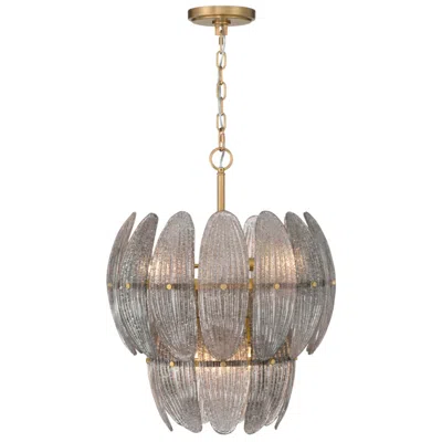 Metropolitan Marclaire 6-lt 19.75-in Brass Pendant With Grey Glass Shade