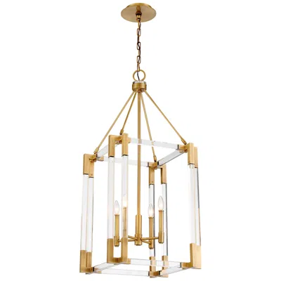Metropolitan Prima Vista 4-light 19.25-in Aged Antique Brass Indoor Pendant