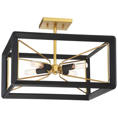 Metropolitan Sable Point 16 1/2" Wide Sand Coal Honey Gold 4-light Ceiling Light