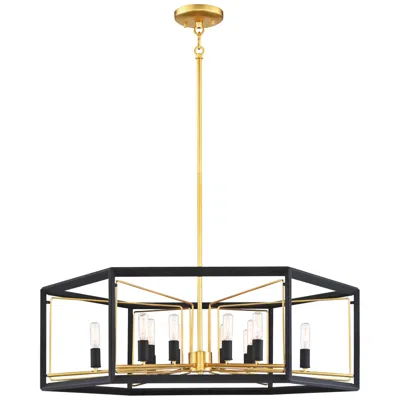 Metropolitan Sable Point 26" Wide Black And Gold 12-light Pendant Light