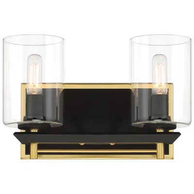 Metropolitan Sable Point 2-light 11.88-in Black With Gold Vanity Light