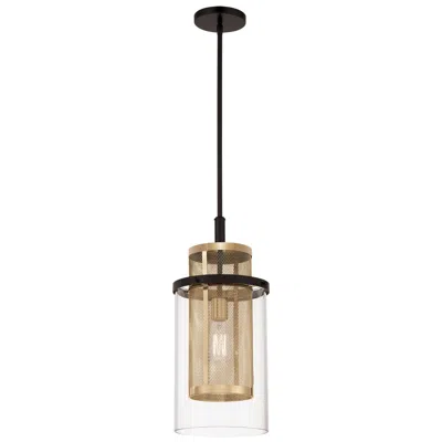 Metropolitan Soho 1-light 9.5-in Black And Soft Brass Indoor Mini-pendant