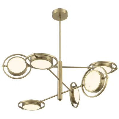 Metropolitan Spectr 40 3/4" Wide Soft Brass 6-light Led Tiered Chandelier