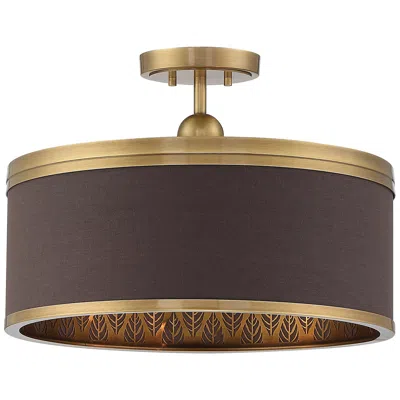 Metropolitan Splendour 4-light 19-in Aged Antique Brass Indoor Semi-flush In Multi