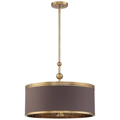 Metropolitan Splendour 5-light 24.38-in Aged Antique Brass Indoor Pendant In Multi