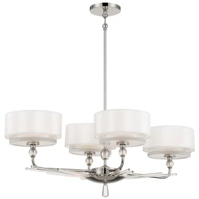 Metropolitan Sutton 4-light 38-in Nickel Semi Flush To Pendant