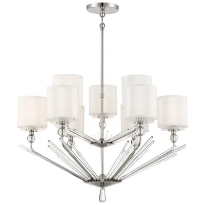 Metropolitan Sutton 9-light 32-in Polished Nickel Indoor Chandelier