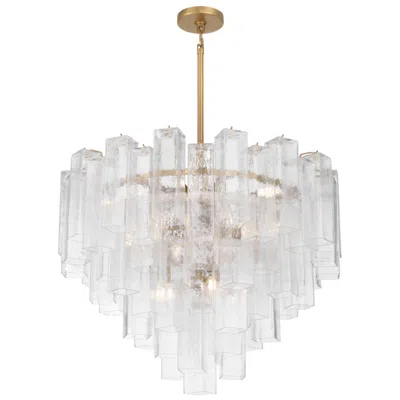 Metropolitan Torvento 15-lt 32.75-in Legacy Brass Pendant With Clear Glass