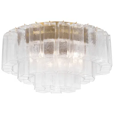 Metropolitan Torvento 7-lt 28-in Legacy Brass Flush Mount With Glass Shade