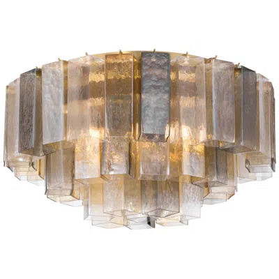 Metropolitan Torvento 7-lt 28-in Legacy Brass Flush Mount With Glass Shade
