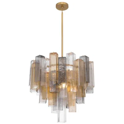 Metropolitan Torvento 9-lt 25.25-in Legacy Brass Pendant With Glass Shade In Gold