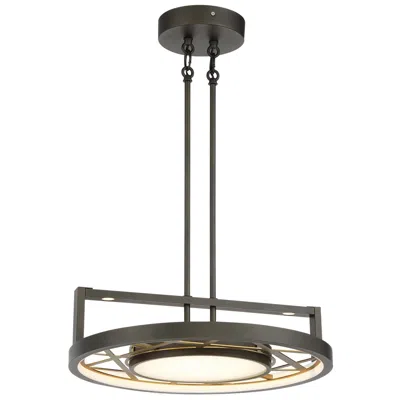 Metropolitan Tribeca Led 20-in Iron And Brass Semi Flush To Pendant