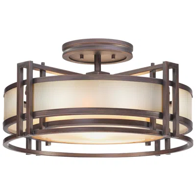 Metropolitan Underscore 3-light 22-in Cimmaron Bronze Indoor Semi Flush