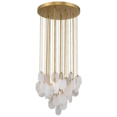 Metropolitan Velisse 6-lt 27.5-in Legacy Brass Pendant With Alabaster Discs In Gold