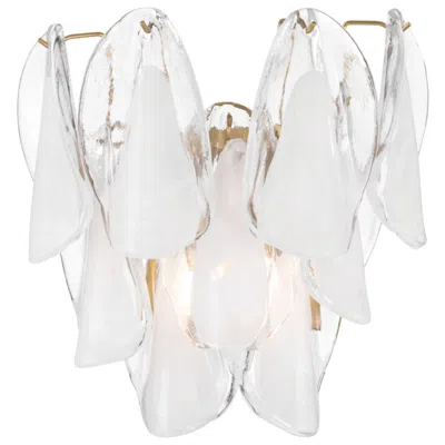 Metropolitan Verla Crest 2-lt 13.25-in Brass Wall Sconce With White Glass