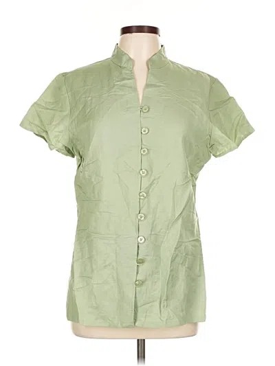 Pre-owned Metrostyle Short Sleeve Blouse In Green