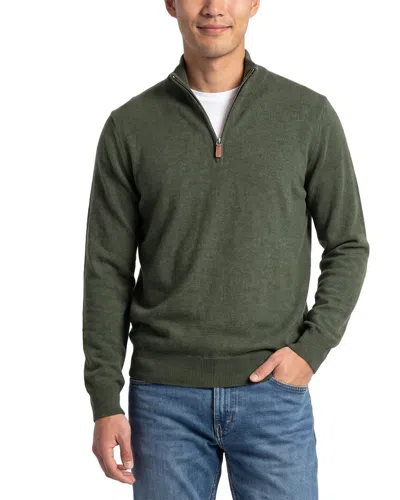 Mette 100% Cashmere 1/4-zip Sweater In Green