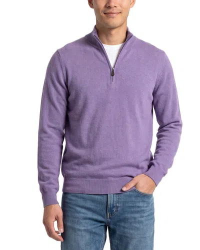 Mette 100% Cashmere 1/4-zip Sweater In Purple