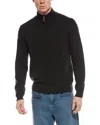 Mette Cashmere 1/4-zip Mock Neck Sweater In Black