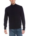 Mette Cashmere 1/4-zip Mock Neck Sweater In Black