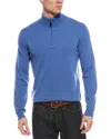 Mette Cashmere 1/4-zip Mock Neck Sweater In Blue