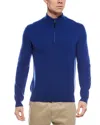 Mette Cashmere 1/4-zip Mock Neck Sweater In Blue