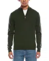 Mette Cashmere 1/4-zip Mock Neck Sweater In Green
