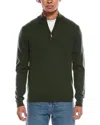 Mette Cashmere 1/4-zip Mock Neck Sweater In Green