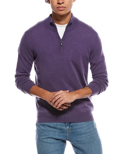 Mette Cashmere 1/4-zip Mock Neck Sweater In Purple