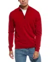Mette Cashmere 1/4-zip Mock Neck Sweater In Red