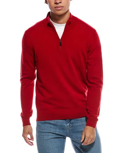 Mette Cashmere 1/4-zip Mock Neck Sweater In Red