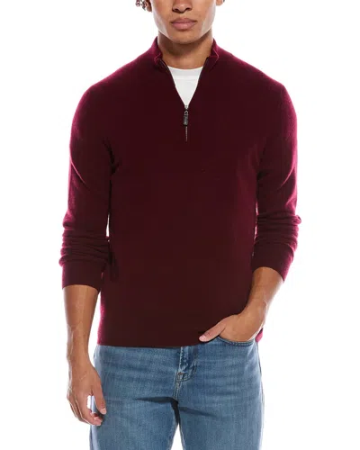 Mette Cashmere 1/4-zip Mock Neck Sweater In Red