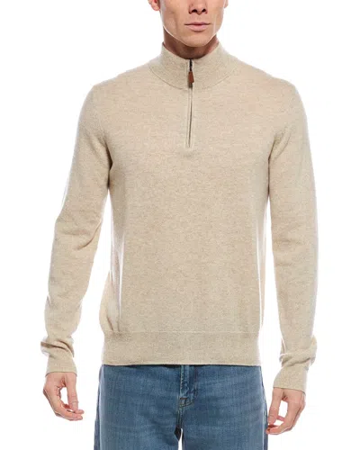 Mette Cashmere 1/4-zip Mock Neck Sweater In Neutral