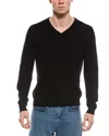 Mette Merino Wool V-neck Sweater In Black