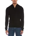 Mette Merino Wool 1/4-zip Mock Neck Sweater In Black