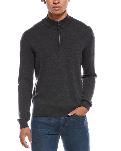 Mette Merino Wool 1/4-zip Mock Neck Sweater In Gray