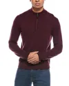 Mette Merino Wool 1/4-zip Mock Neck Sweater In Burgundy