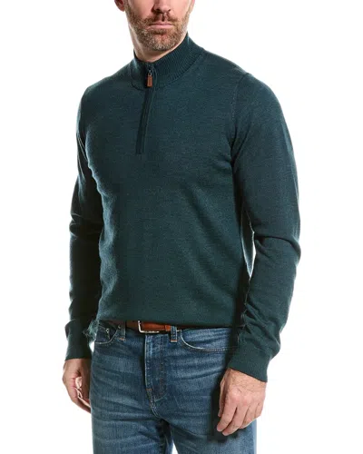 Mette Merino Wool Mock 1/4-zip Sweater In Green