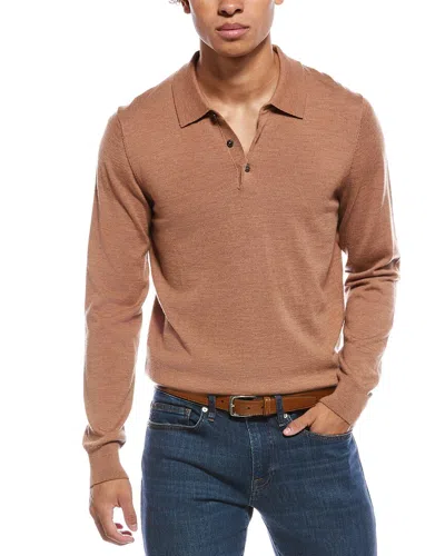 Mette Merino Wool Polo Sweater In Brown