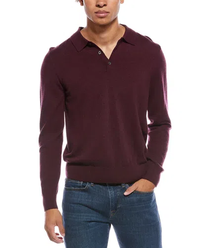 Mette Merino Wool Polo Sweater In Burgundy