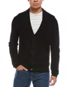 Mette Merino Wool Shawl Collar Cardigan In Black
