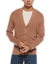 Mette Merino Wool Zip Mock Neck Cardigan In Brown