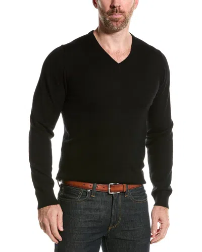 Mette Merino Wool V-neck Sweater In Black