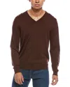 Mette Merino Wool V-neck Sweater In Brown