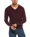 Mette Merino Wool V-neck Sweater In Burgundy