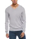 Mette Merino Wool V-neck Sweater In Gray