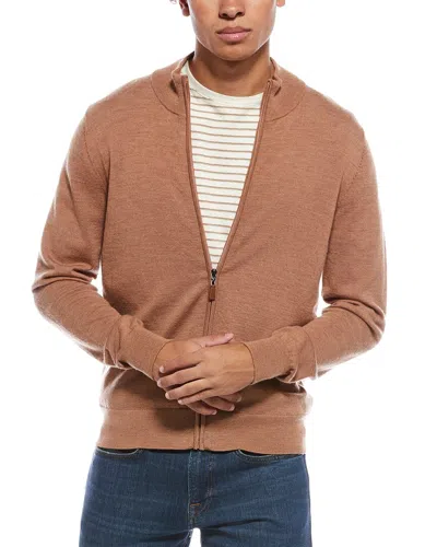 METTE MERINO WOOL ZIP MOCK NECK CARDIGAN