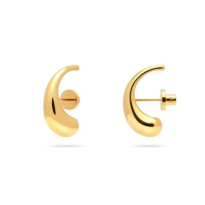 Meulien Women's Abstract Curved Waterdrop Drop Earrings - Gold